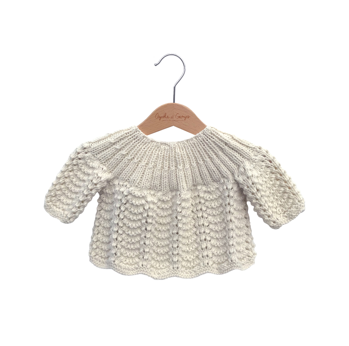 Brassière bébé tricoté à la main en laine acrylique - Laines-divine