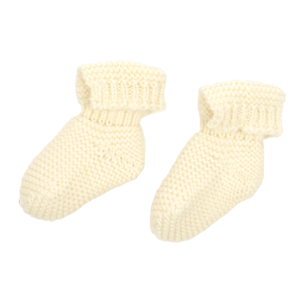 vetement de bébé-layette-chaussons- en laine mérinos-ecru-maternite-cadeau de naissance-confortable-naturel